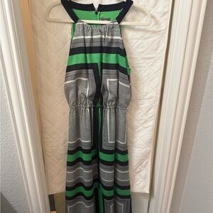 Vince Camuto Green and Black Dress